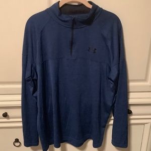Men’s Under Armour quarter zip blue pullover shirt large good condition